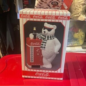 Coca Cola Red and White Polar Bear Ice Cold Storage Box